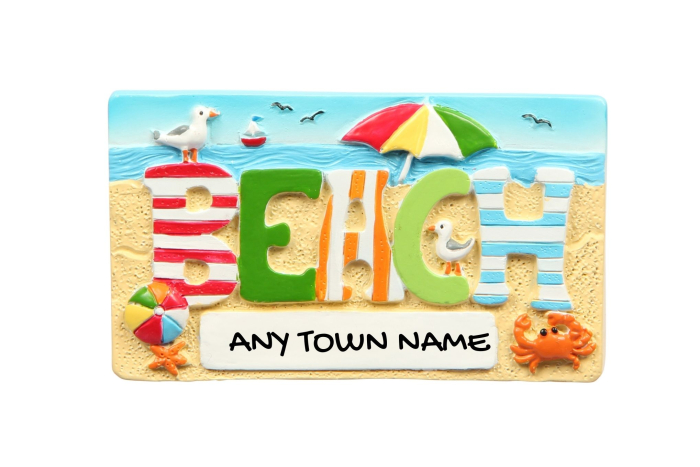 Stripey Beach Magnet - Town Named