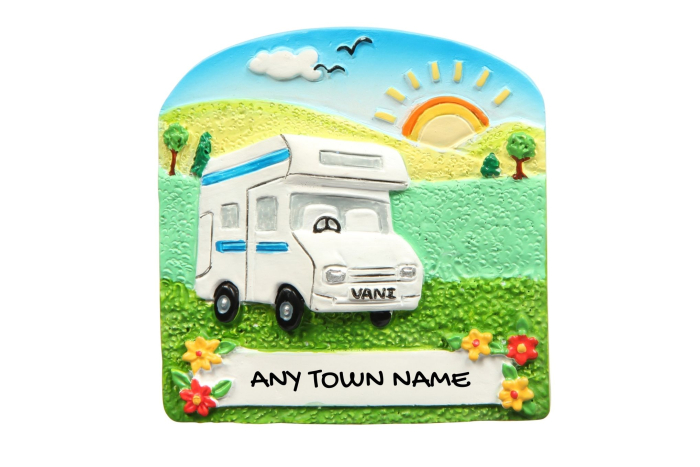 Motorhome Holiday Magnet - Town Named