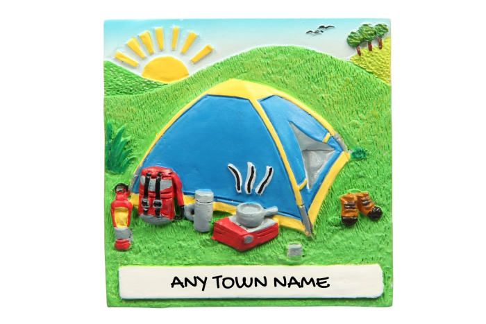 Camping Holiday Magnet - Town Named