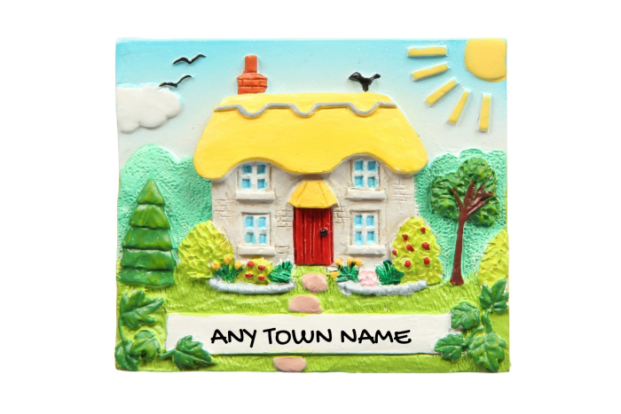 Country Cottage Magnet - Town Named