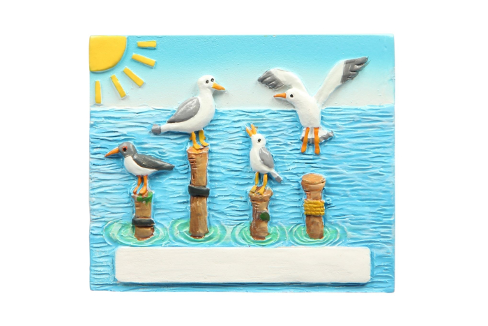 Seagulls On Posts Magnet - Town Named