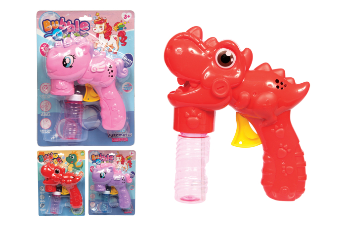 Bubble Blow Gun - Asst Unicorn /Dino