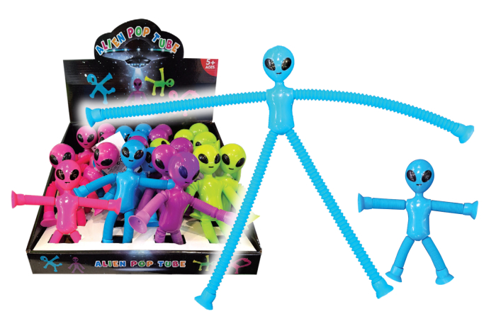 Light Up Alien Popper Tube - In Display