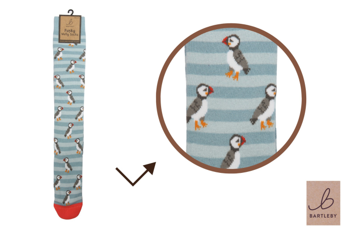 Funky Welly Socks - Puffin Stripe 