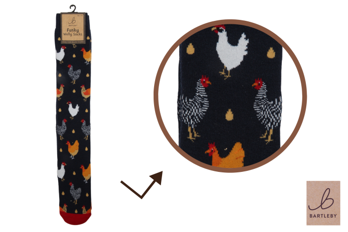 Funky Welly Socks - Colourful Chicken 