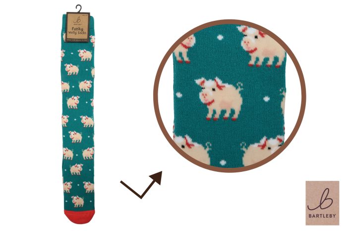 Funky Welly Socks - Cute Pig 