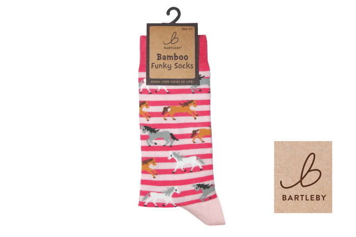 Ladies Funky Bamboo Socks - Galloping Horses 