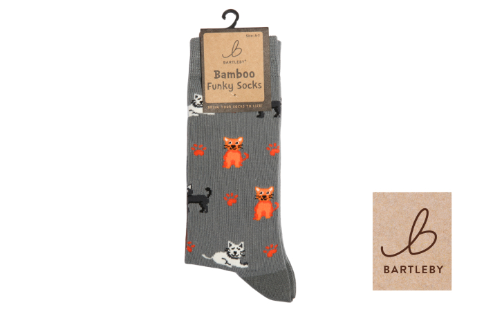 Ladies Funky Bamboo Socks - Crazy Cats 