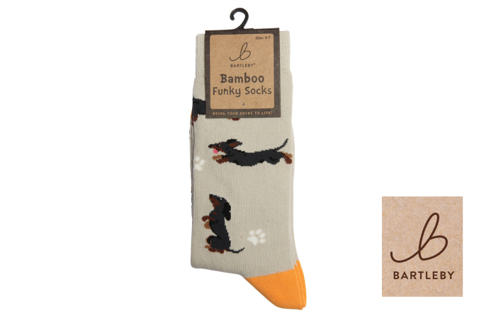Ladies Funky Bamboo Socks - Sausage Doggie 