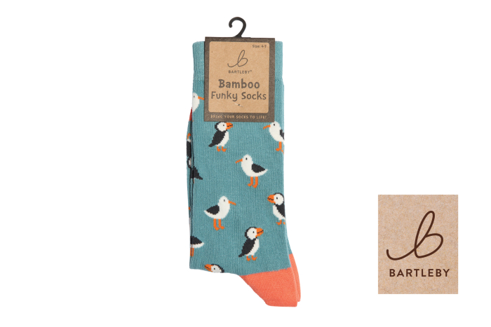 Ladies Funky Bamboo Socks - Seagull / Puffin