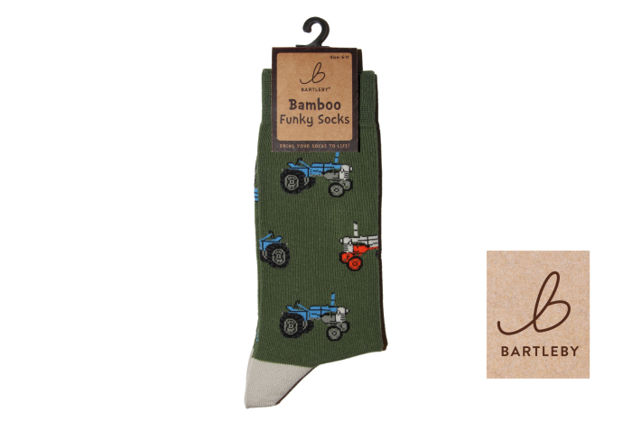 Mens Funky Bamboo Socks - Retro Tractor