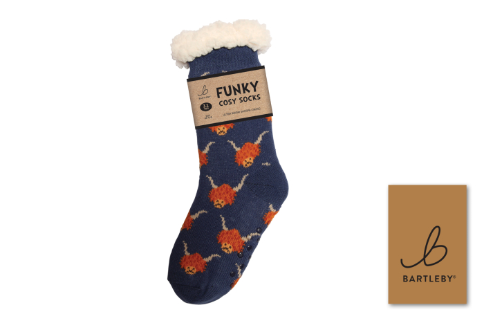 Ladies Sherpa Socks - Highland Cow