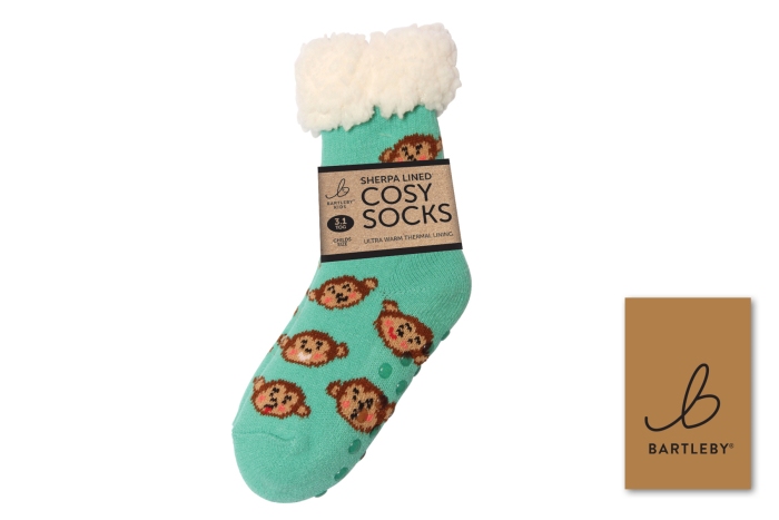 Childs Sherpa Socks - Monkey