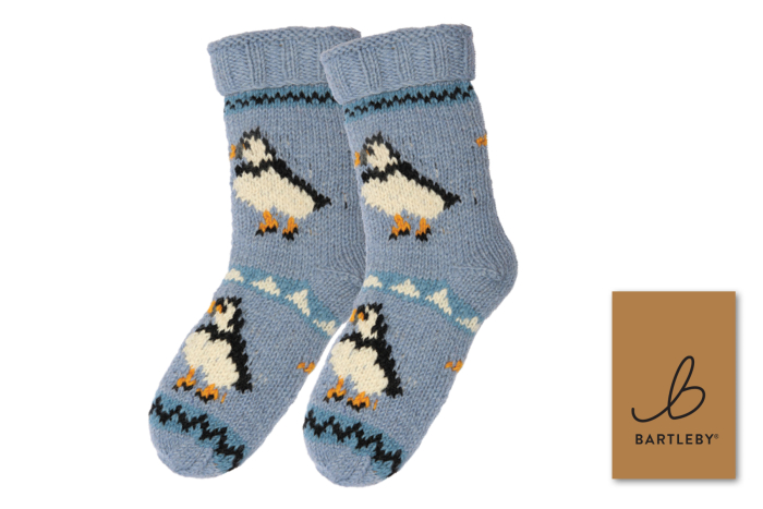 Long Wool Knit Socks - Puffin
