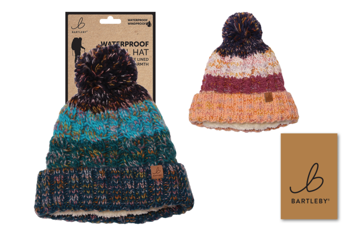 Ladies Waterproof Knit Bobble Hat
