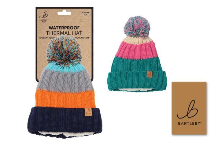 Childs Waterproof Bobble Hat