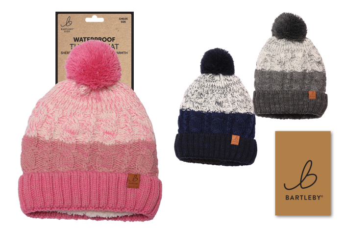 Childs Waterproof Bobble Hat