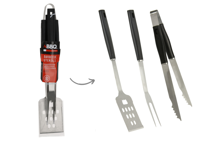 Deluxe Steel BBQ Tool Set of 3
