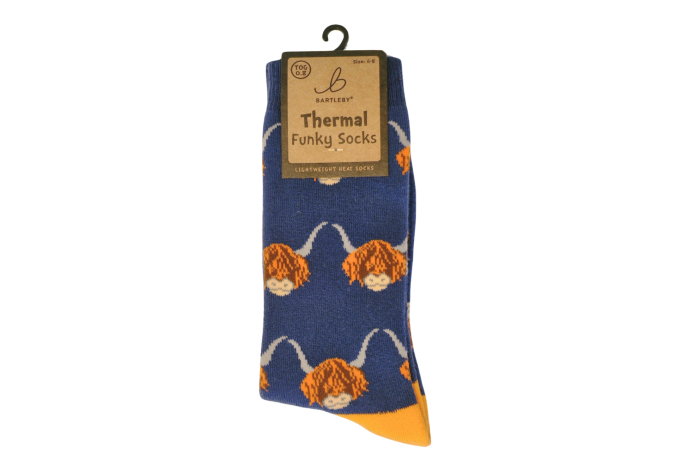 Funky Thermal Socks - Highland Cow