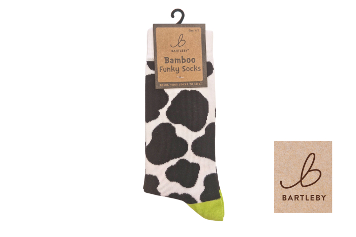 Ladies Funky Bamboo Socks - Cow Patch