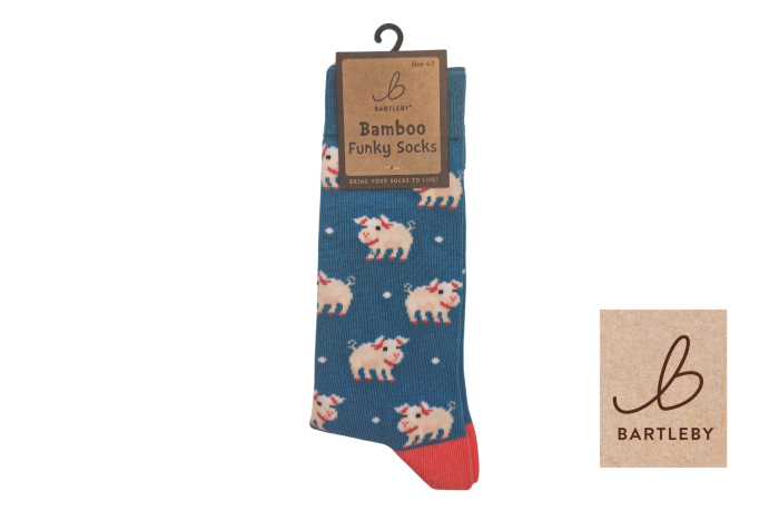 Ladies Funky Bamboo Socks - Cute Pig