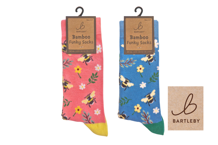 Ladies Funky Bamboo Socks - Floral Bee