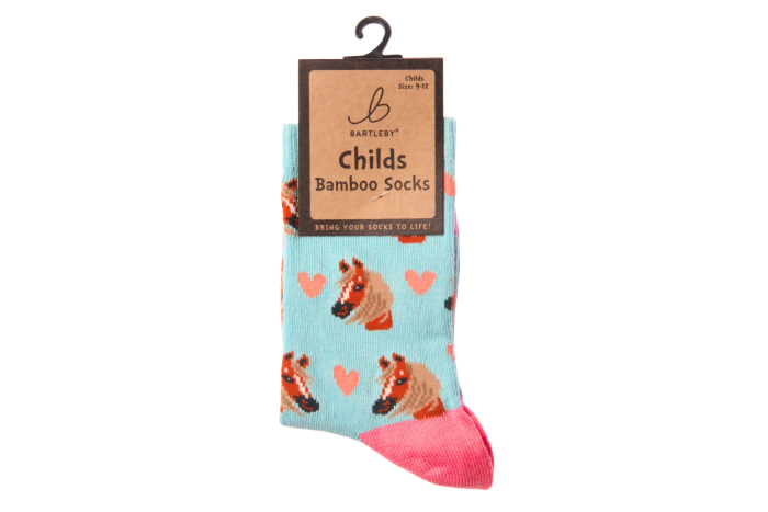 Childs Funky Bamboo Socks - Horse Love 