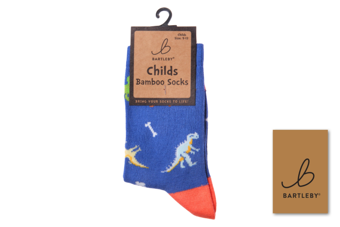 Childs Funky Bamboo Socks - Little Dinos 