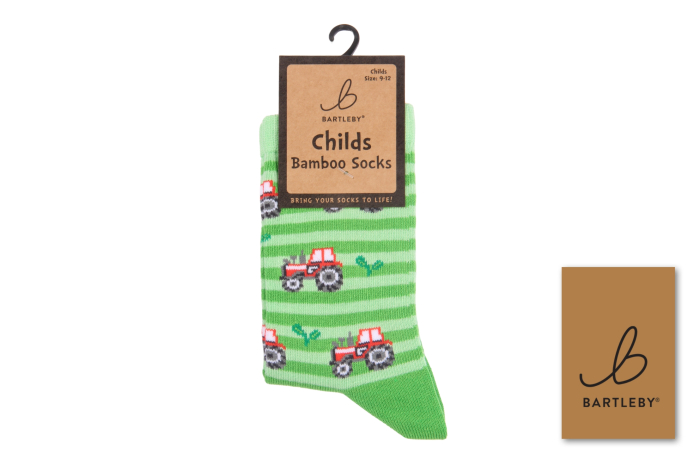 Childs Funky Bamboo Socks - Little Tractor 