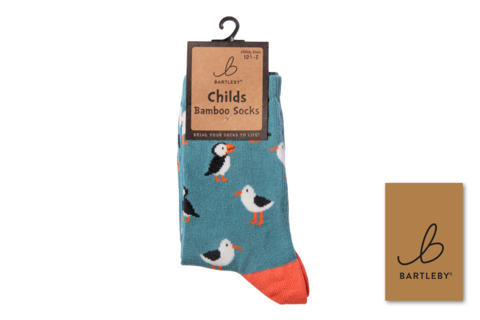 Childs Funky Bamboo Socks - Seagull / Puffin