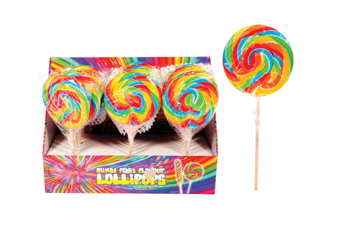 Rainbow Swirl Lolly - 80g, In Display 