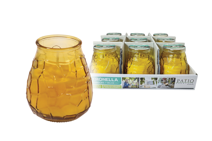 Citronella Candle Glass Jar, Large - In Display 