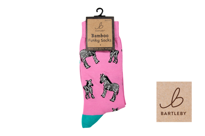 Ladies Funky Bamboo Socks - Ziggy Zebra 