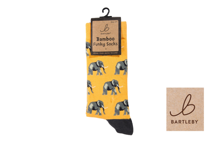 Ladies Funky Bamboo Socks - Ellie Elephant 