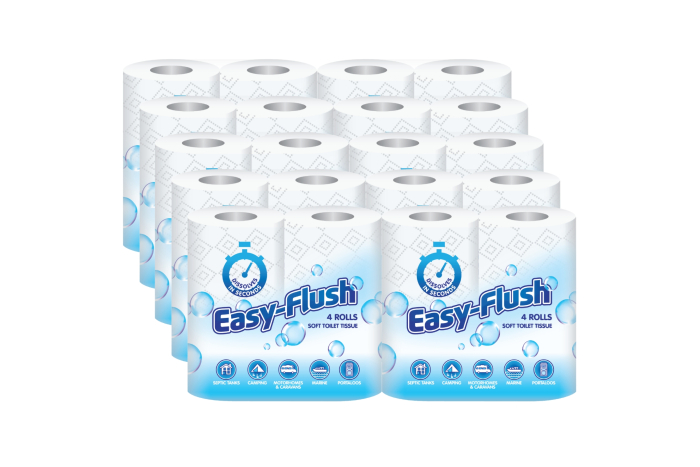 Easy Flush Toilet Roll, 4 Pack