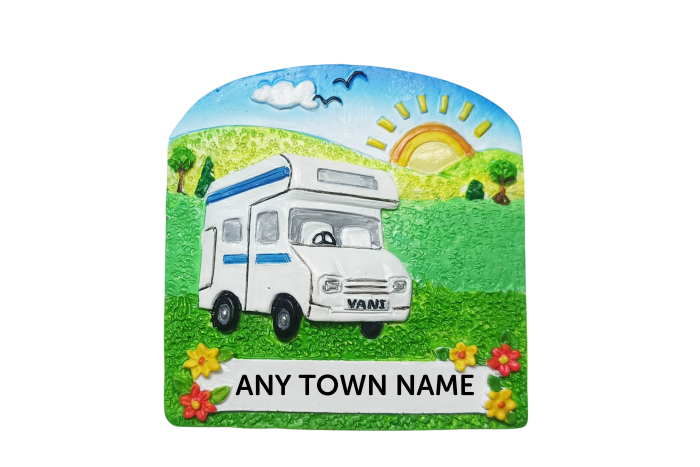 Motorhome Holiday Magnet - Town Named
