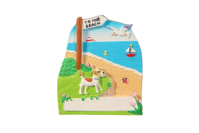 Dog & Beach Magnet - Town Named
