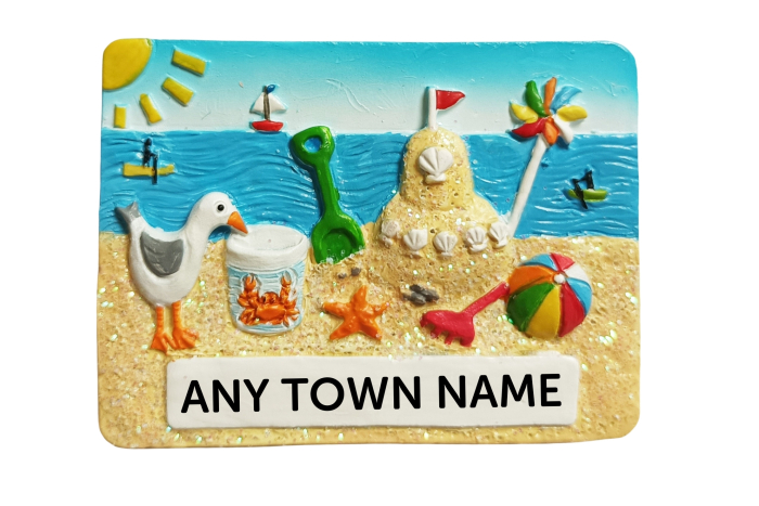 Sandcastle Fun Magnet - Town Named