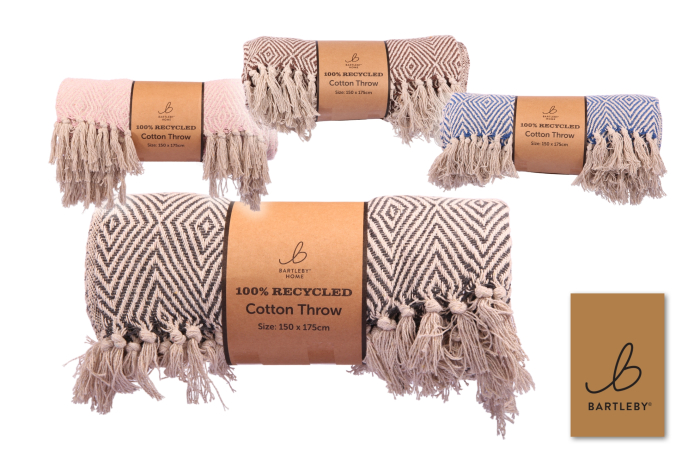 Recycled Cotton Throw, Assorted