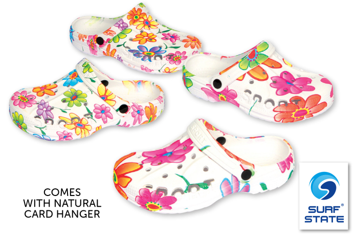 Ladies Floral EVA Shoe - 2 Assorted