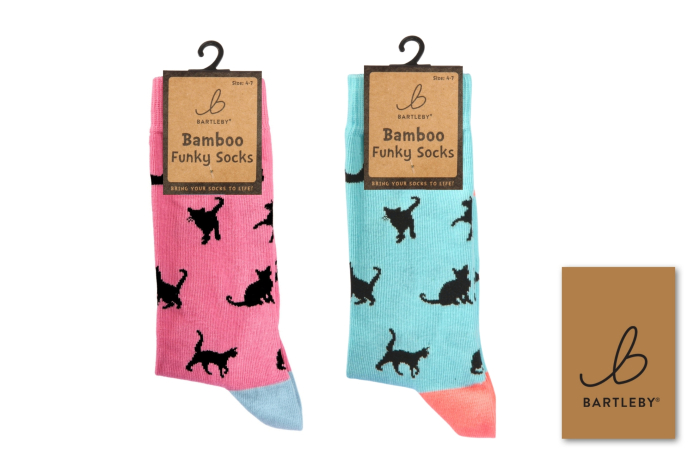 Ladies Funky Bamboo Socks - Cat Silhouettes