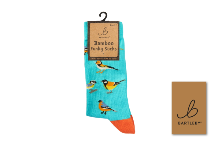 Ladies Funky Bamboo Socks - Garden Birds
