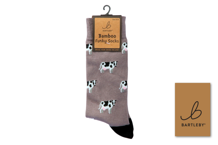 Mens Funky Bamboo Socks - Standing Cow