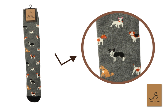 Mens Funky Welly Socks - Doggy Divas