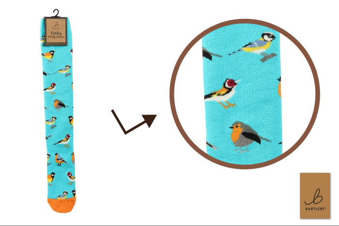 Funky Welly Socks - Garden Birds