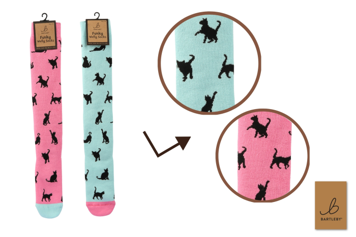 Funky Welly Socks - Cat Silhouette