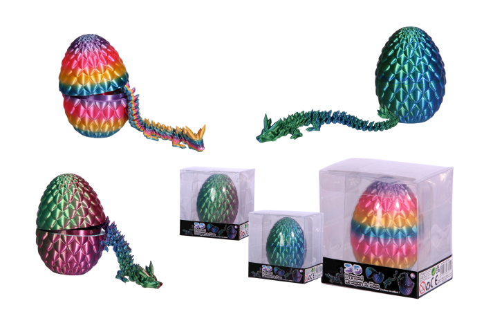 3D Printed Dragon in Egg, Boxed
