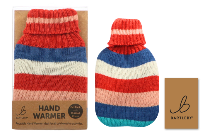 Knitted Hand Warmer - Red Stripe