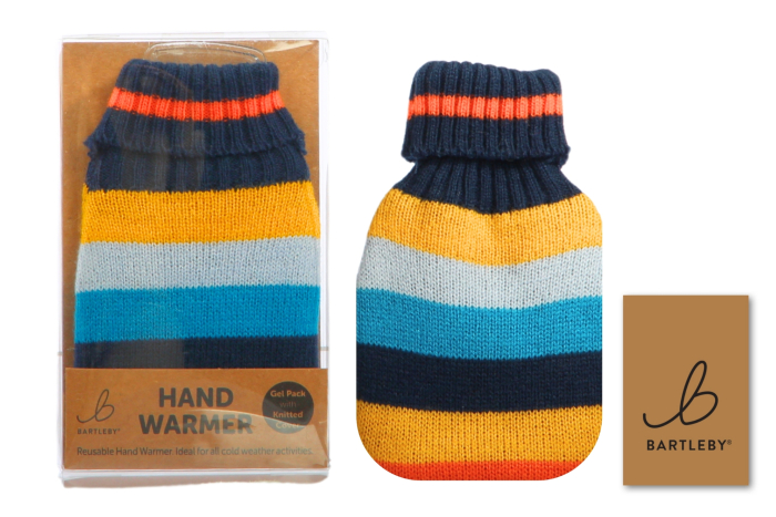 Knitted Hand Warmer - Blue Stripe