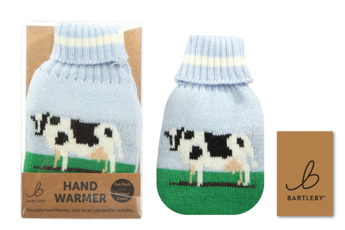 Knitted Hand Warmer - Cow